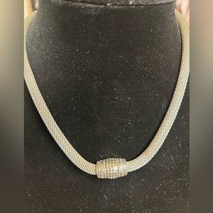 Cool Tibetan Silver Necklace with Center Charm Magnetic Closure Great Quality